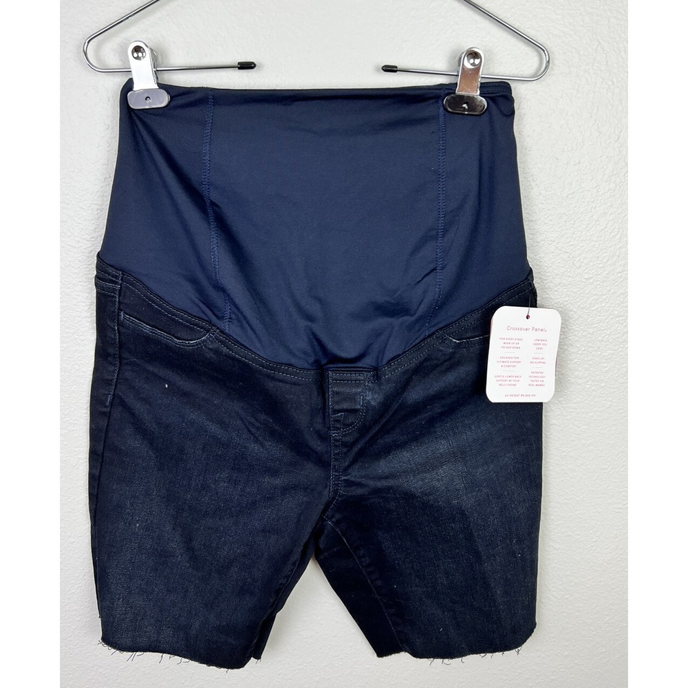 Isabel Maternity Blue Denim Jean Bermuda Shorts Size 6 Stretch